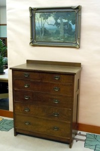 Gustav Stickley tall chest or highboy dresser 